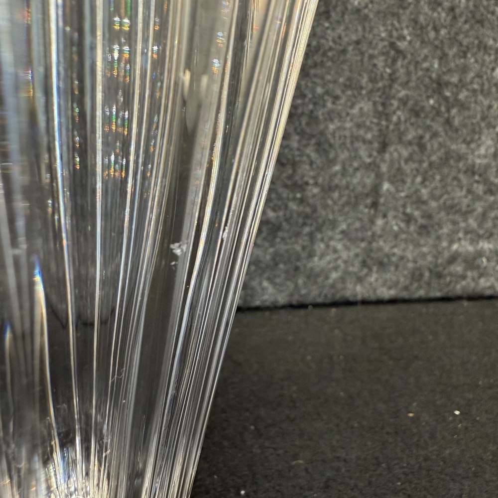Noritake South Haven Crystal Vase 9" Flared Laurel Cut Rim Fluting Germany - Picture 12 of 12